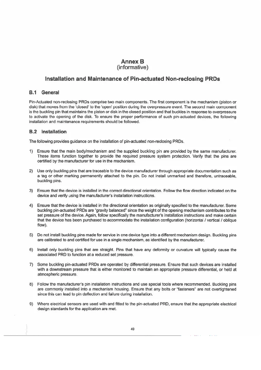 Sizing, Selection, and lnstallation of Pressure-relieving Devices (Installation) Part 5 - Page 8