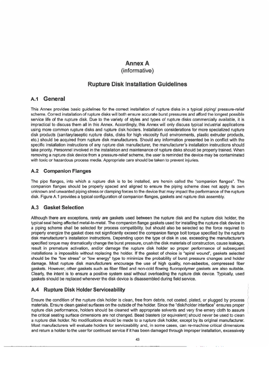 Sizing, Selection, and lnstallation of Pressure-relieving Devices (Installation) Part 5 - Page 1