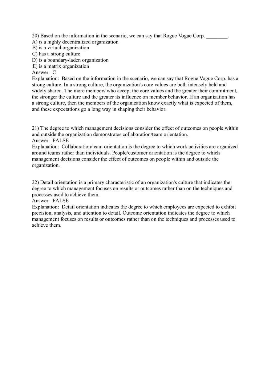 Organizational Culture Answer Key Part 1 - Page 9