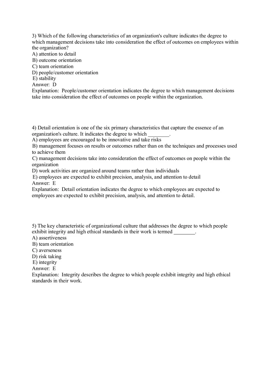 Organizational Culture Answer Key Part 1 - Page 2