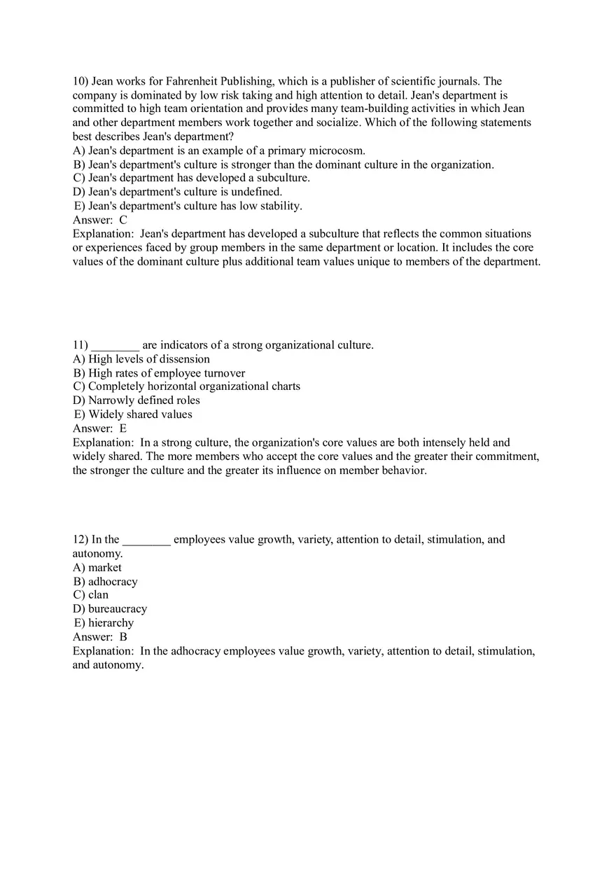 Organizational Culture Answer Key Part 1 - Page 5