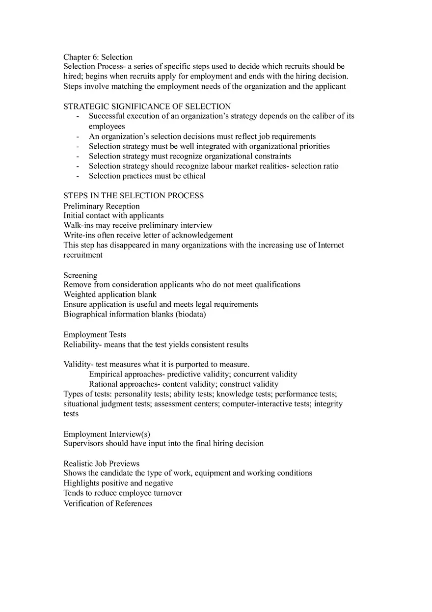 Strategic Human Resource Management Chapters 4-6 - Page 10