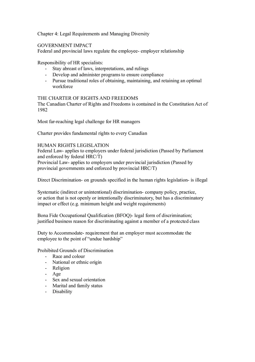 Strategic Human Resource Management Chapters 4-6 - Page 1