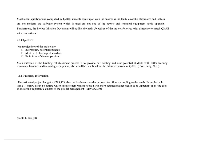 Project Management Report - Page 2