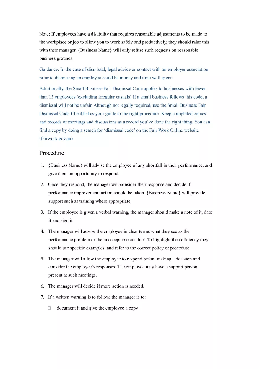 HR Policy and Procedure Manual Template Part 5 - Page 8