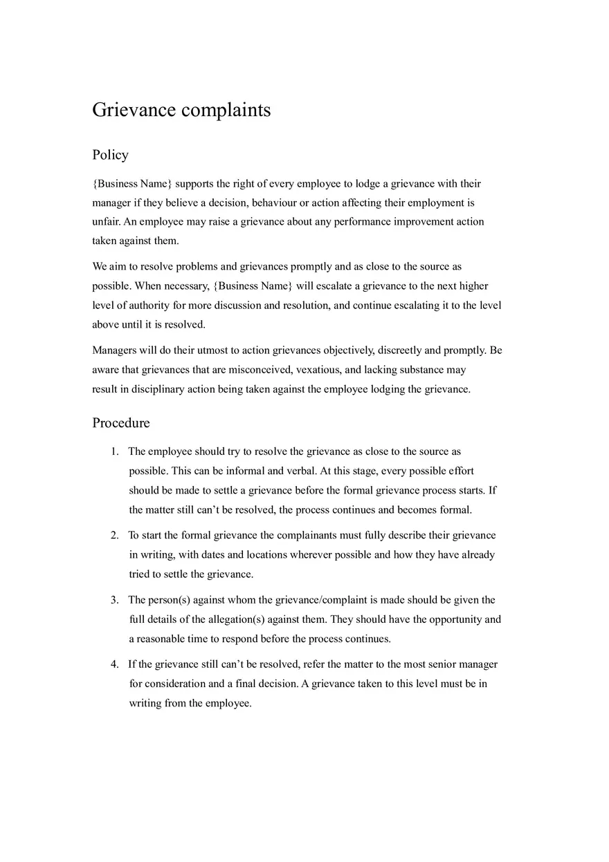 HR Policy and Procedure Manual Template Part 5 - Page 11
