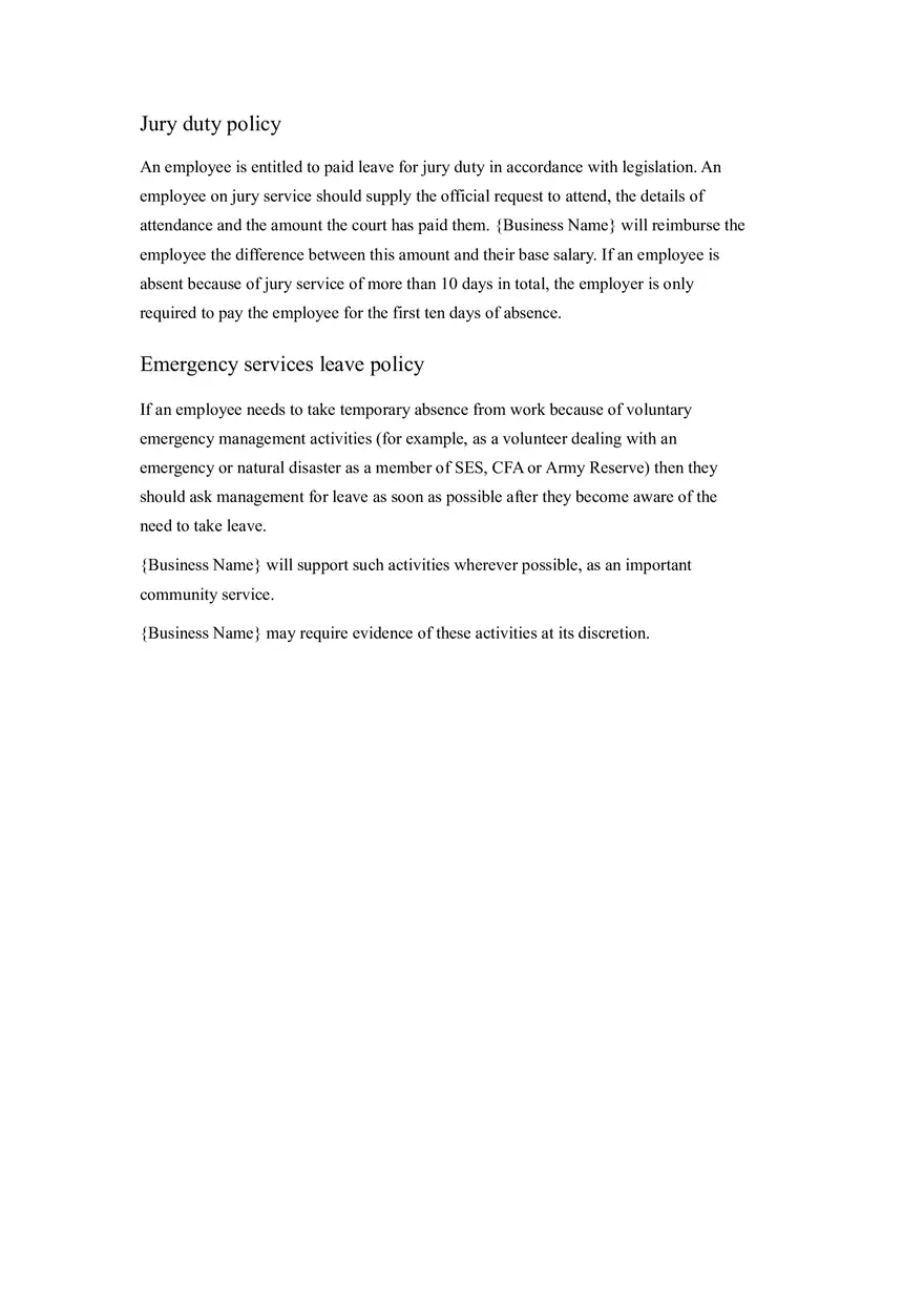 HR Policy and Procedure Manual Template Part 5 - Page 1