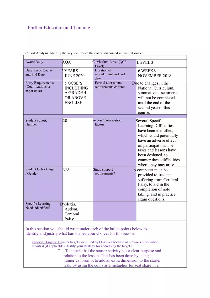 Assignment One - PGCE in Further Education and Training - Page 17