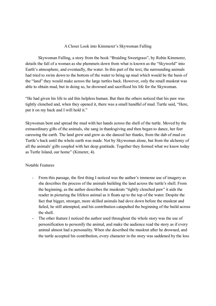 A Closer Look into Kimmerer’s Skywoman Falling - Page 1