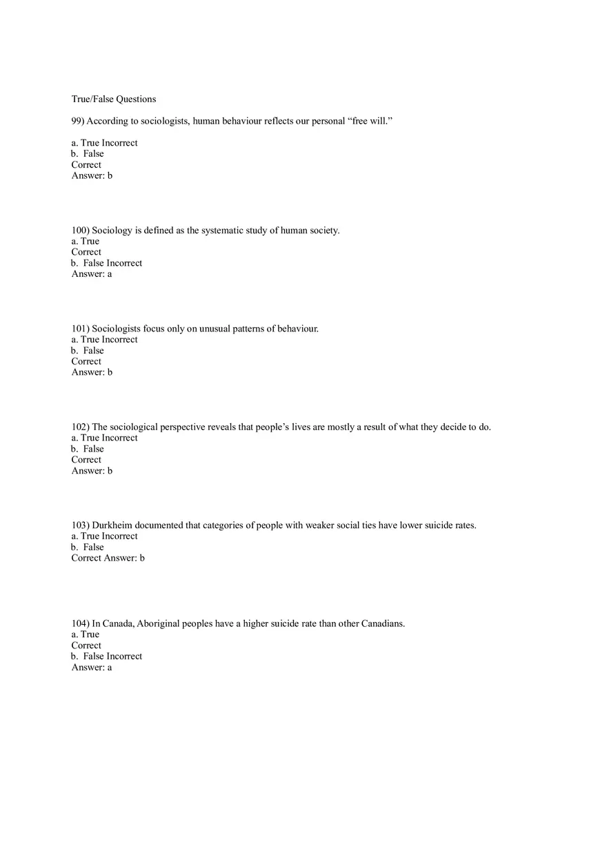 Test Bank for Macionis, Gerber, Sociology, Ninth Canadian Edition Part 2 - Page 7
