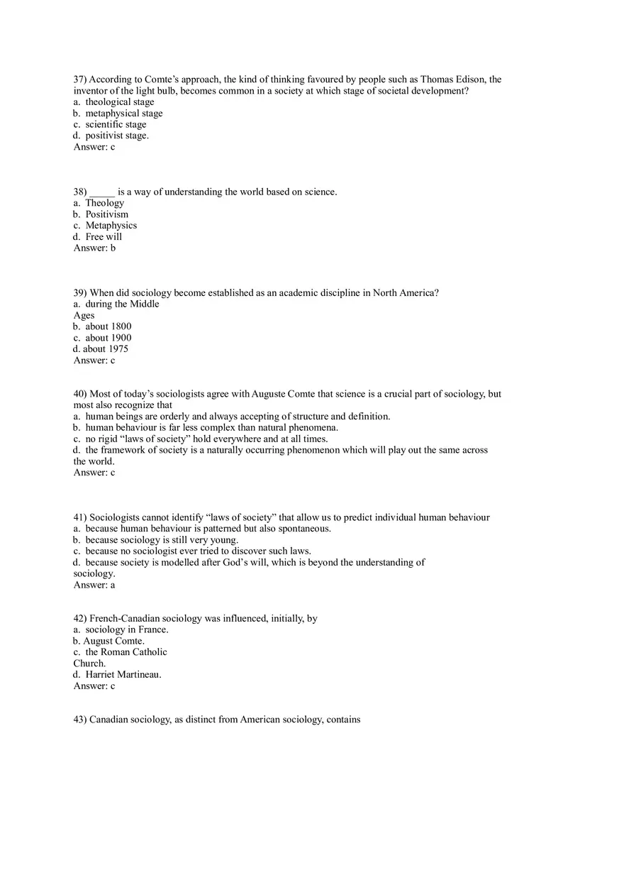 Test Bank for Macionis, Gerber, Sociology, Ninth Canadian Edition Part 1 - Page 7