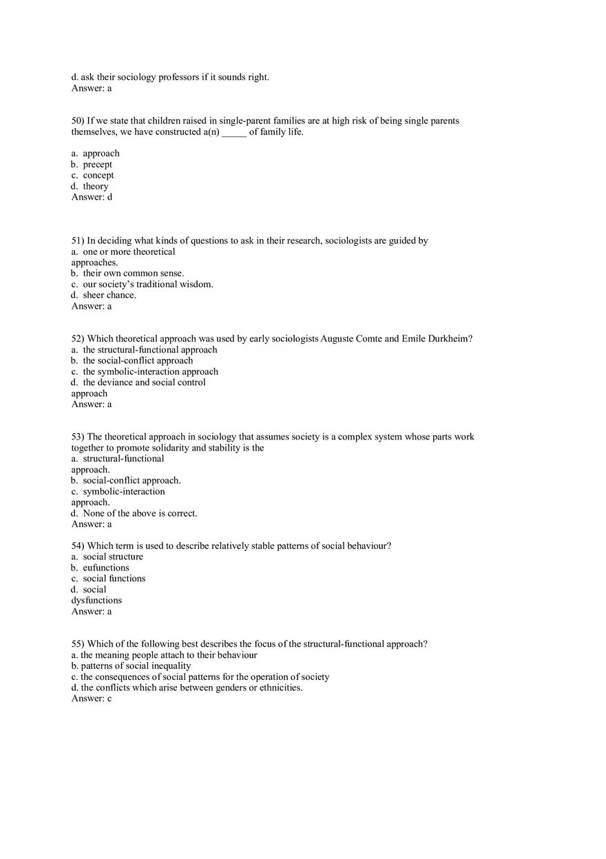 Test Bank for Macionis, Gerber, Sociology, Ninth Canadian Edition Part 1 - Page 9