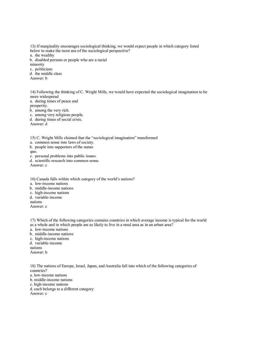 Test Bank for Macionis, Gerber, Sociology, Ninth Canadian Edition Part 1 - Page 3