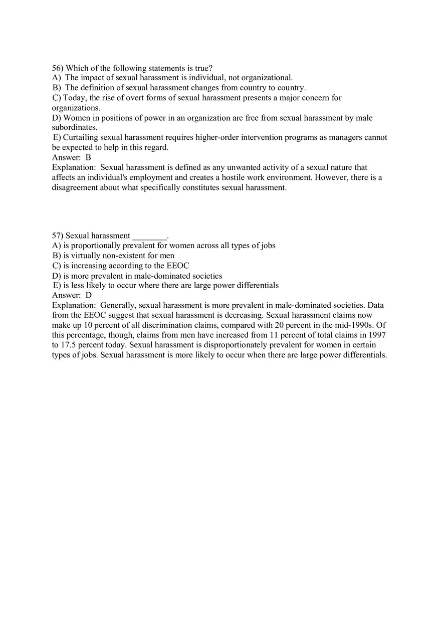 Organizational Behavior (Leadership) Answer Key Part 5 - Page 14