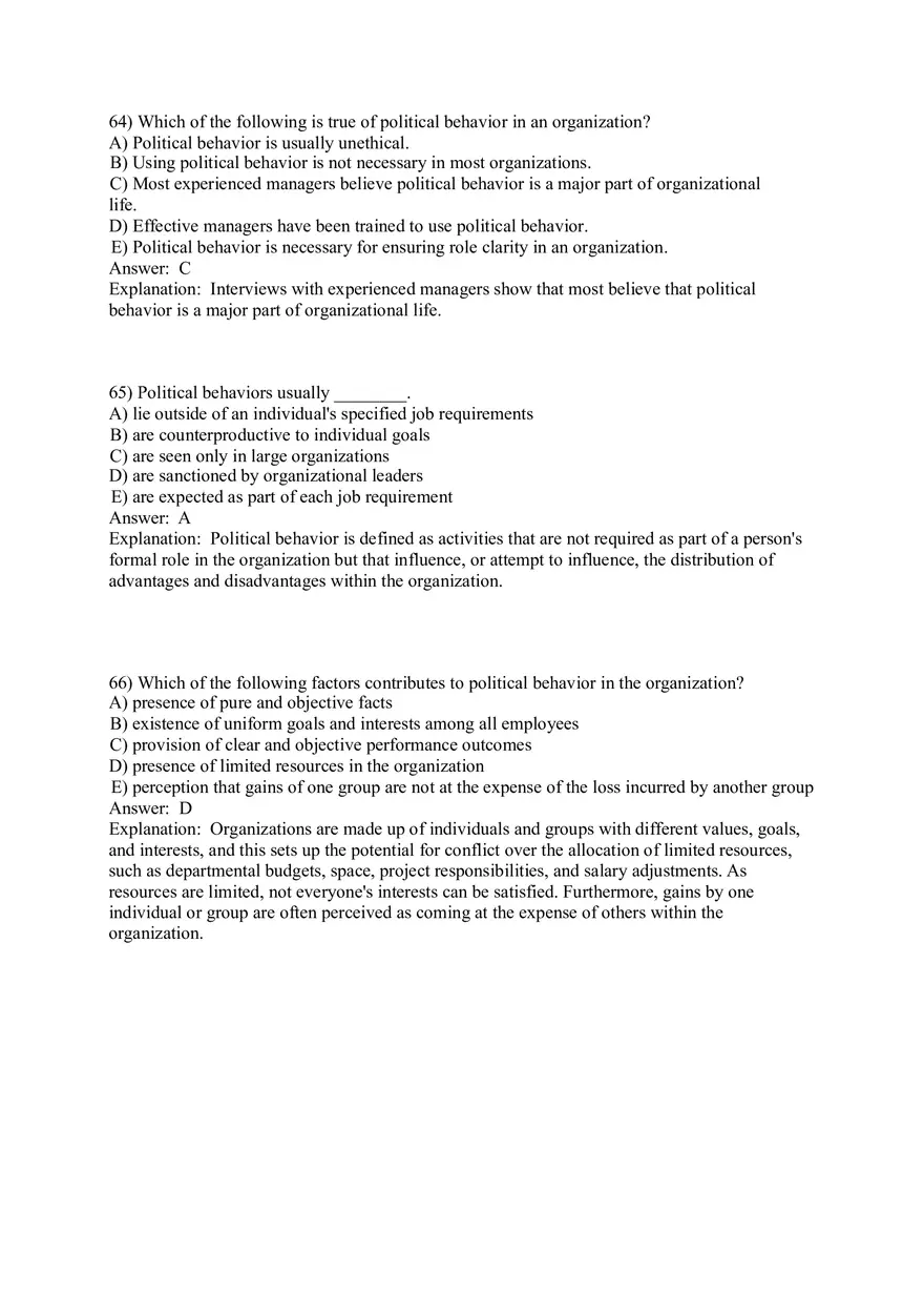 Organizational Behavior (Leadership) Answer Key Part 5 - Page 6