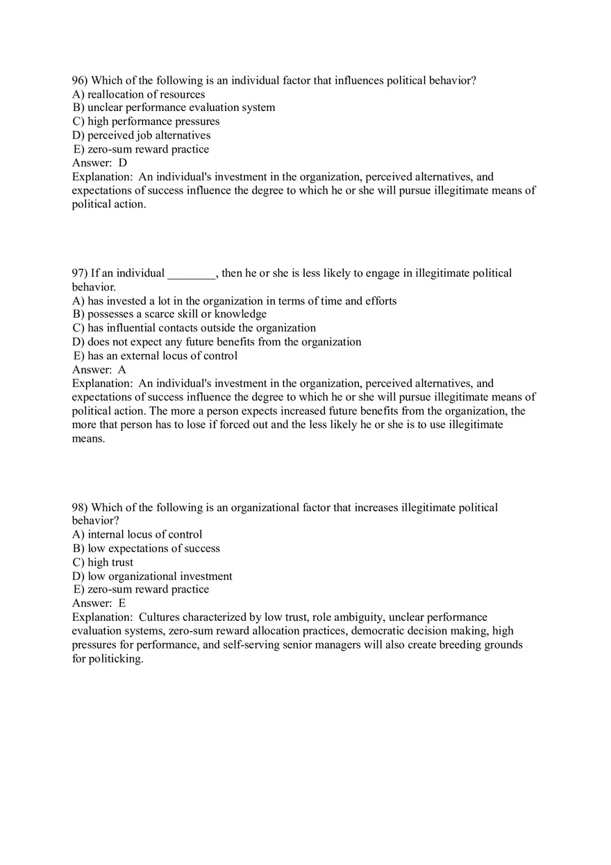 Organizational Behavior (Leadership) Answer Key Part 7 - Page 2
