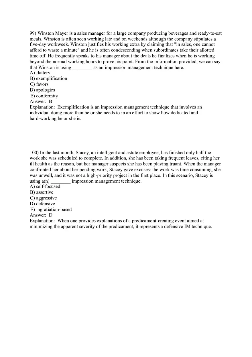 Organizational Behavior (Leadership) Answer Key Part 7 - Page 3