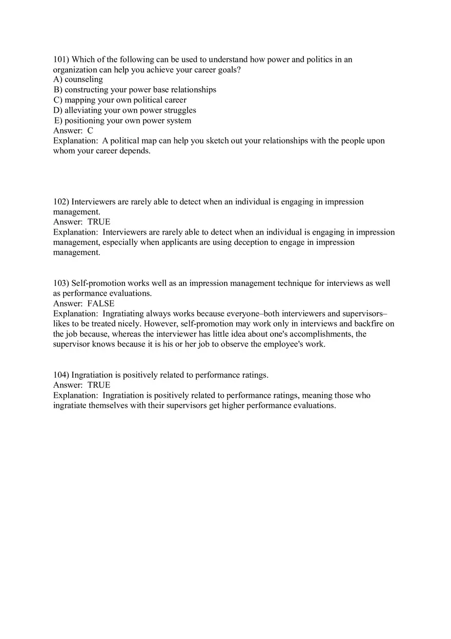 Organizational Behavior (Leadership) Answer Key Part 7 - Page 4