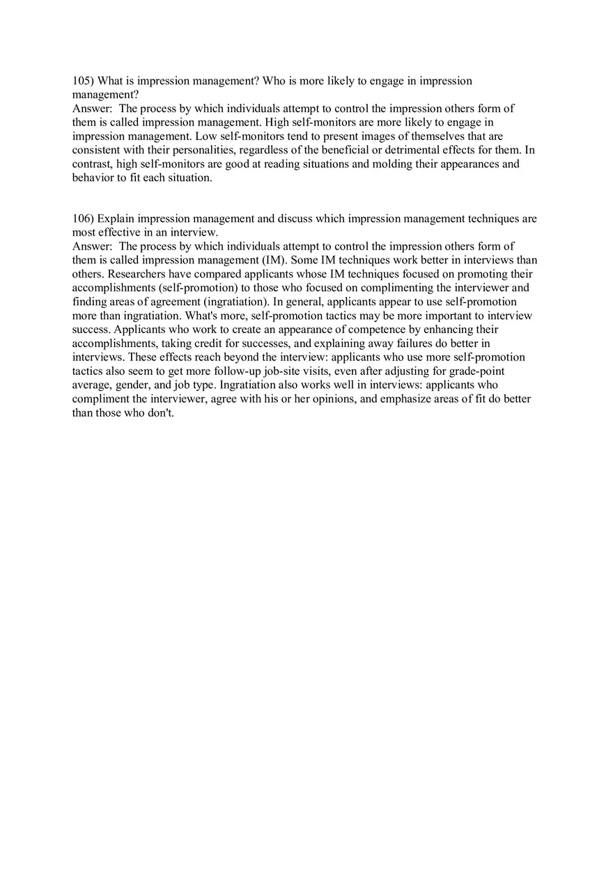 Organizational Behavior (Leadership) Answer Key Part 7 - Page 5