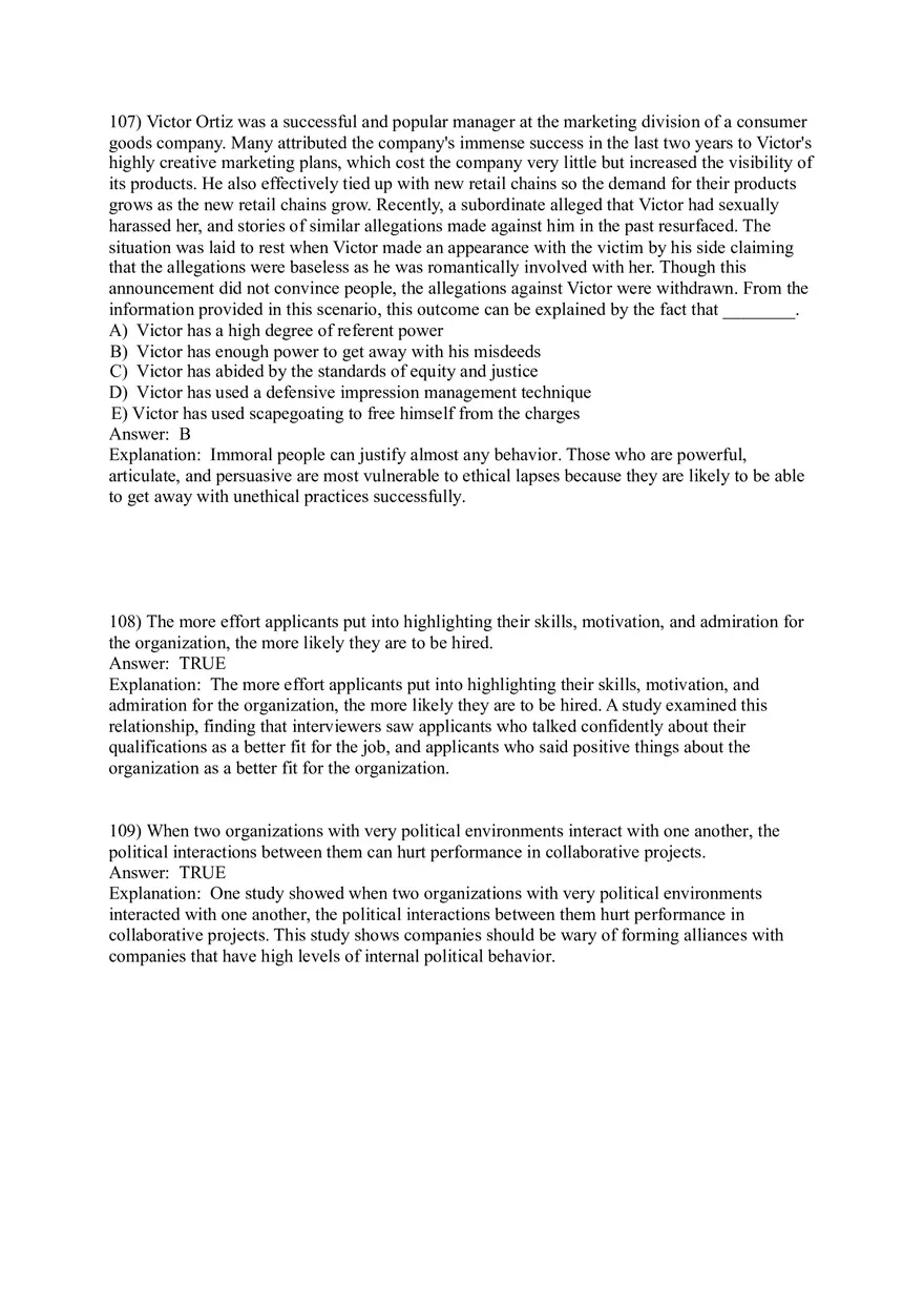 Organizational Behavior (Leadership) Answer Key Part 7 - Page 6