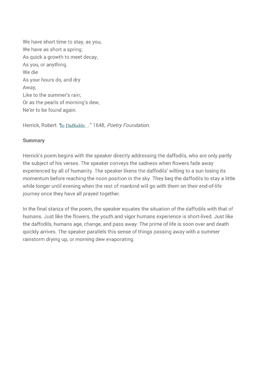 Analysis of Daffodils by William Wordsworth - Page 8