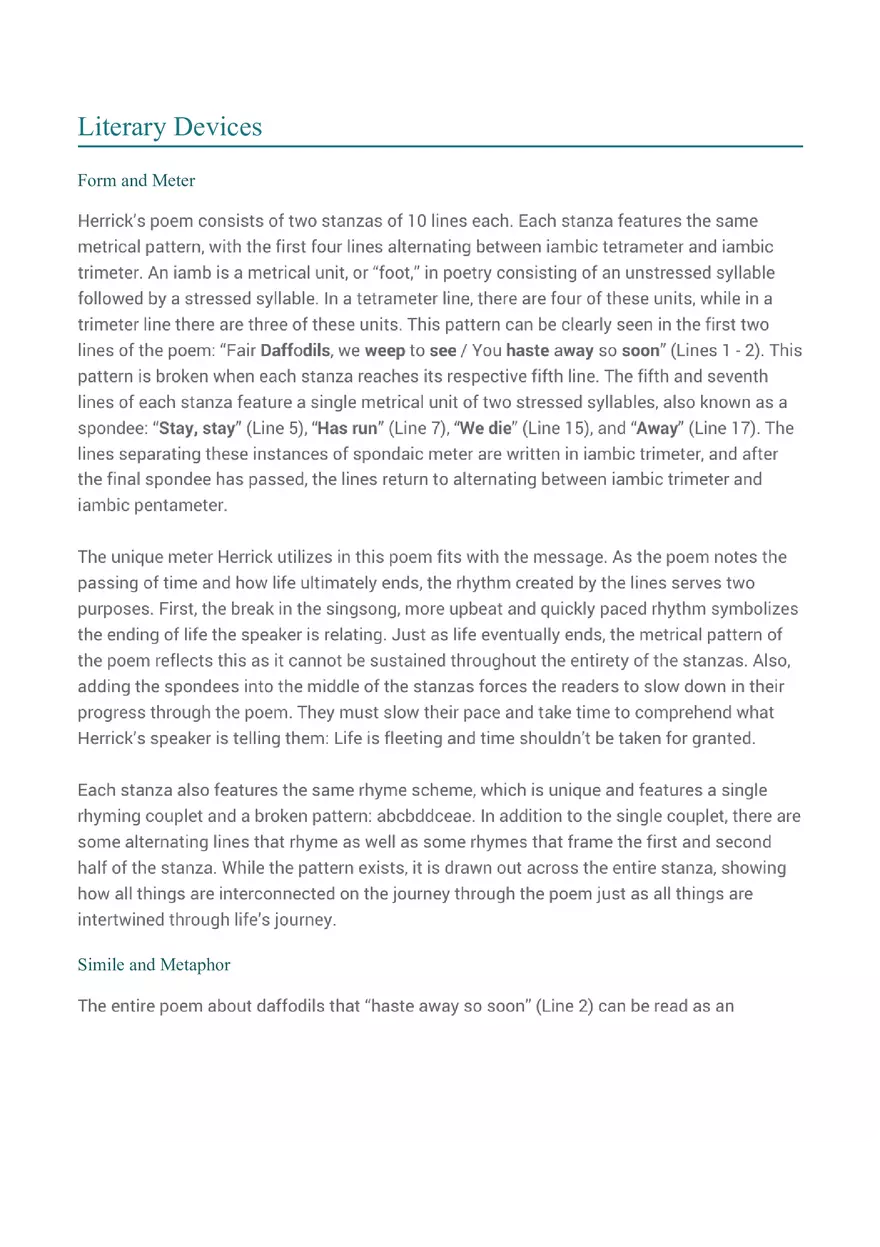 Analysis of Daffodils by William Wordsworth - Page 4