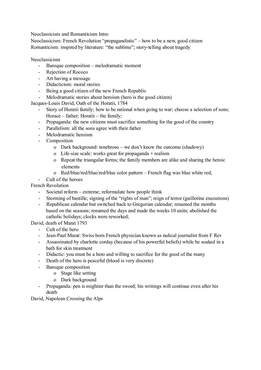 Neoclassicism and Romanticism Intro - Page 1