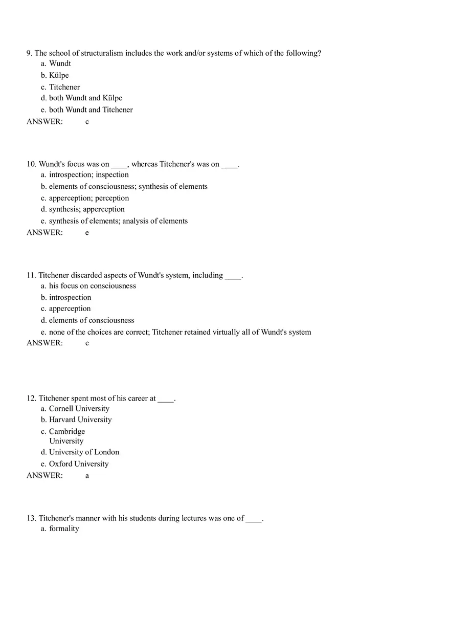 Structuralism Quiz 1-51 Answer Key - Page 2