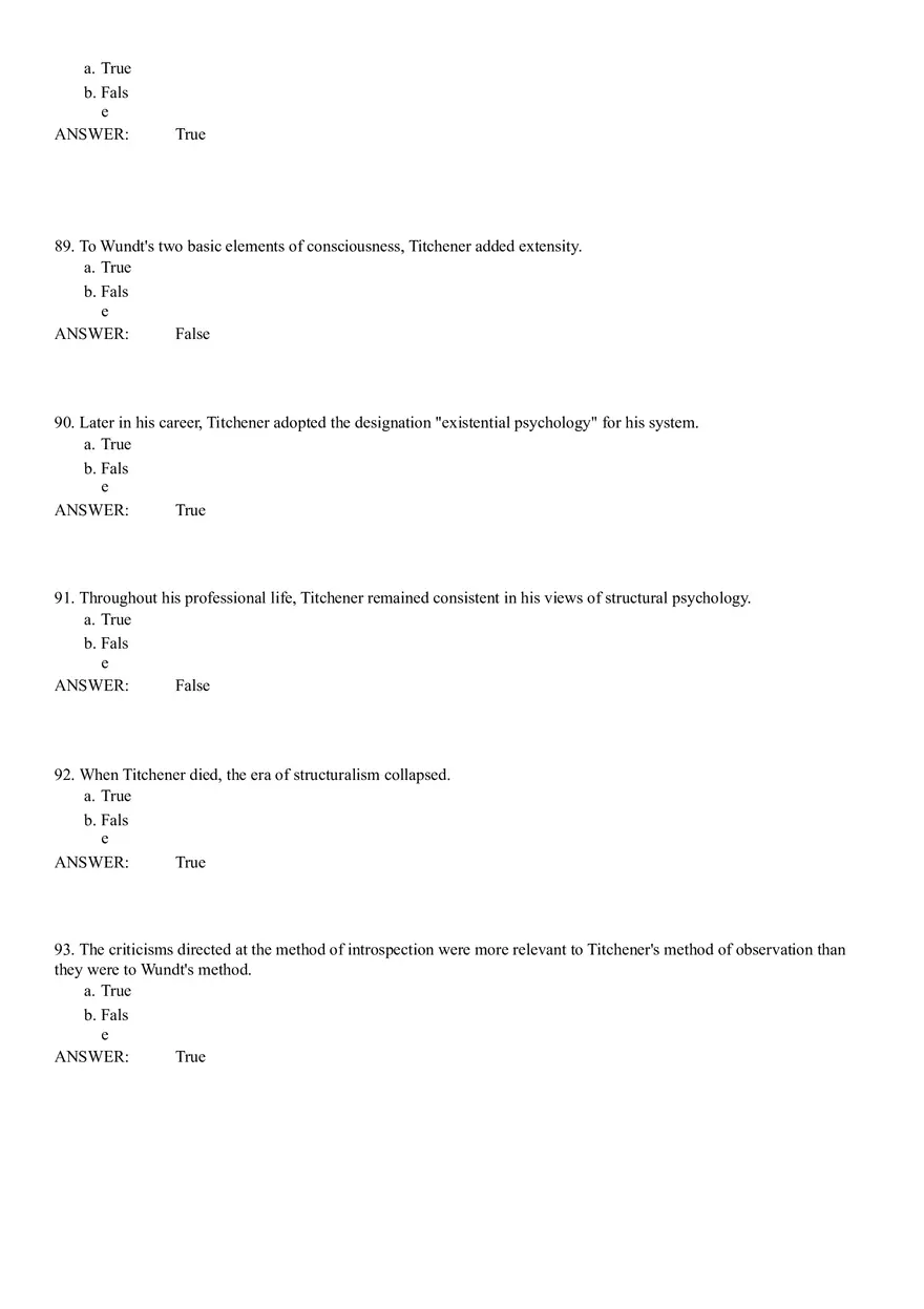 Structuralism Quiz 52-98 Answer Key - Page 9