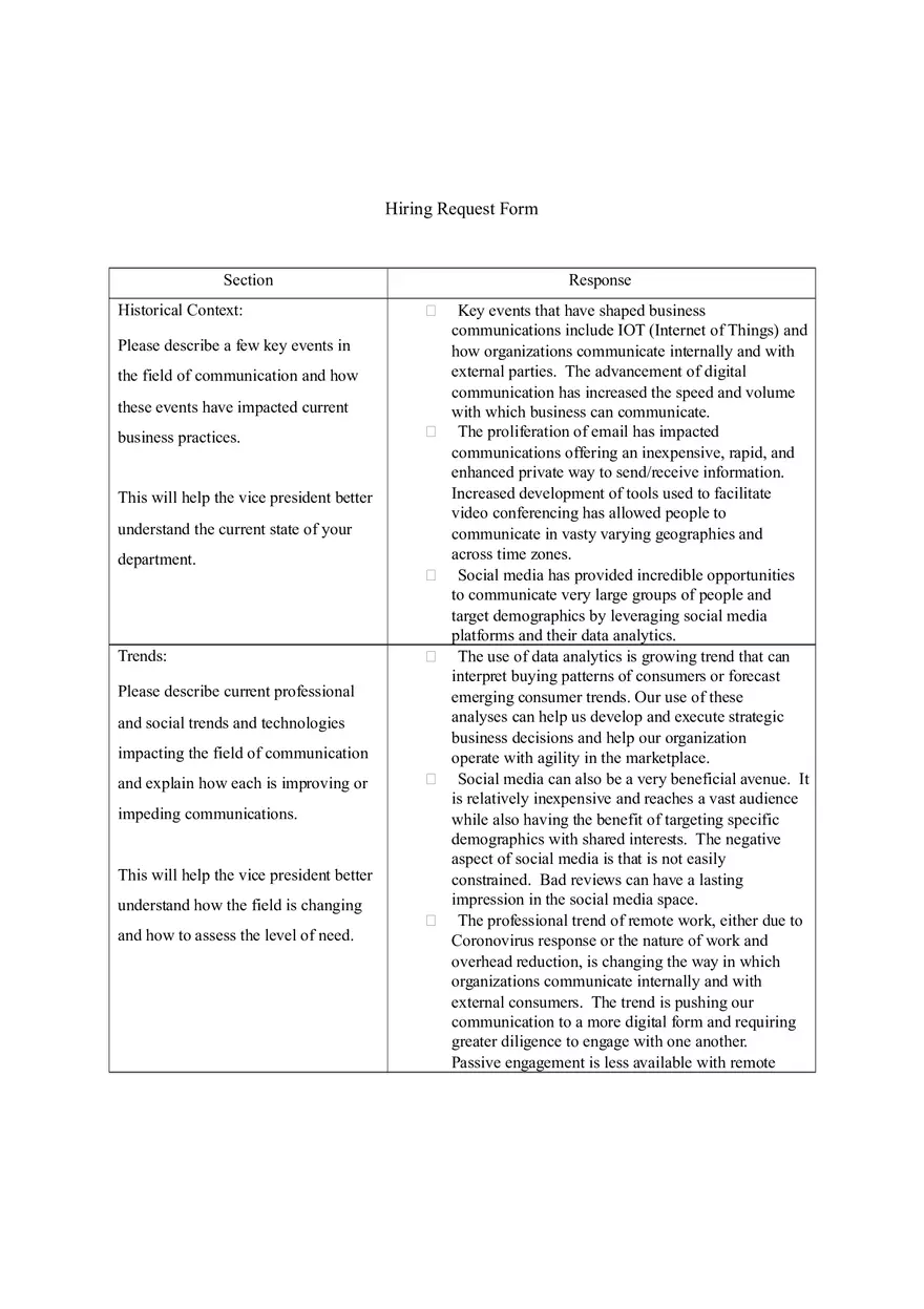 Hiring Request Form - Page 1