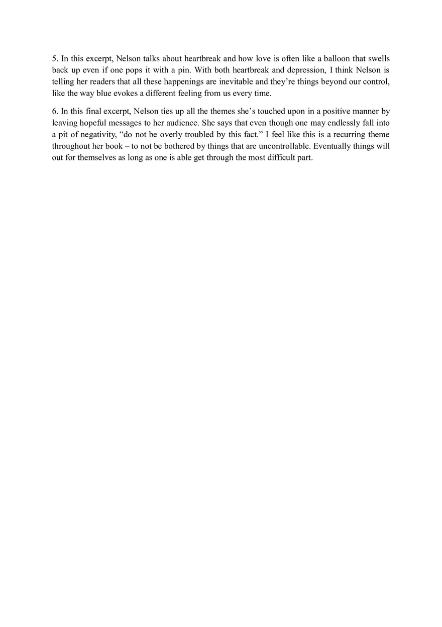 Exploring the Symbolism of Blue in Maggie Nelson's Bluets - Page 2