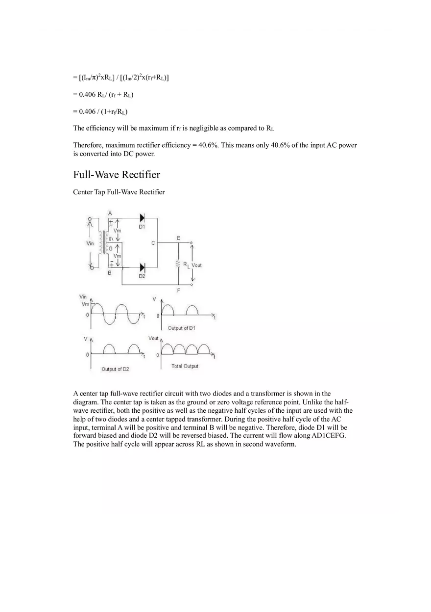 Rectifier Efficiency - Half and Full Wave - Page 2