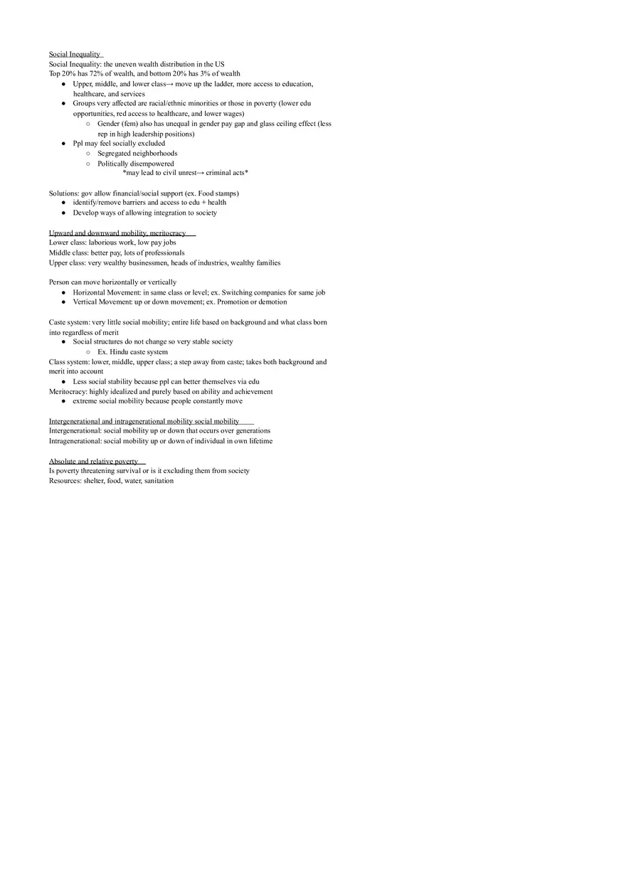 MCAT Khan Notes Foundation Social Inequality - Page 1