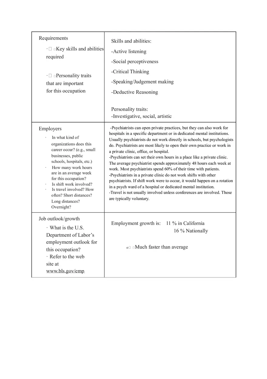 Worksheet for Researching Occupations - Page 3