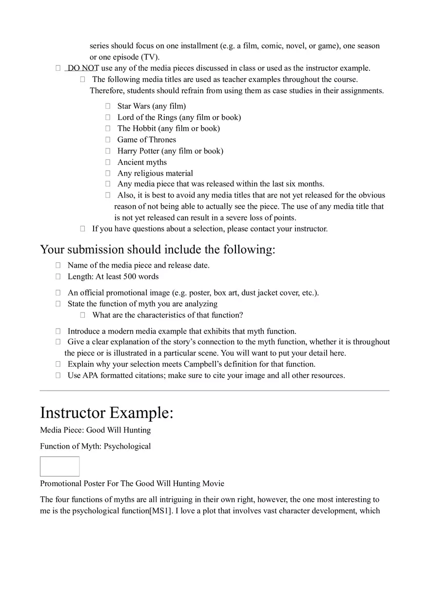 Functions of Myth Assignment - Page 2