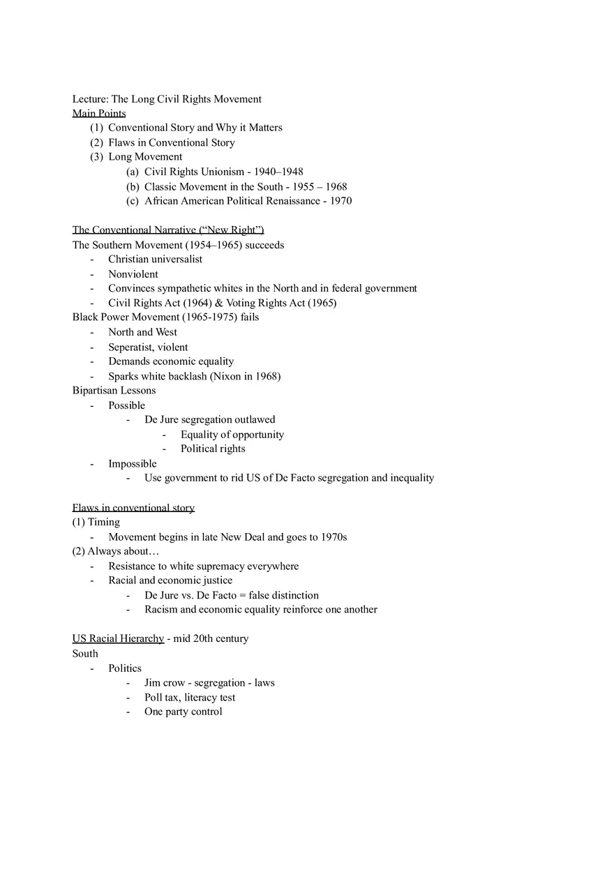 The Long Civil Rights Movement Lecture - Page 1