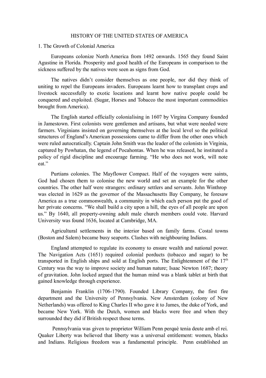 The Development and Expansion of Colonial America - Page 1