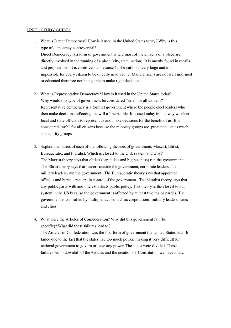 What is Direct Democracy Study Guide - Page 1