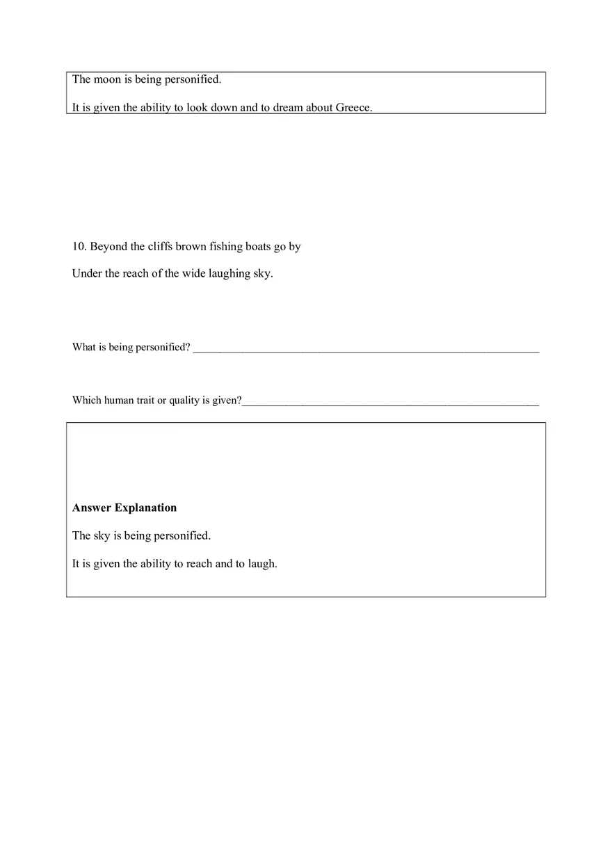 Personification Worksheet 6 - Page 8