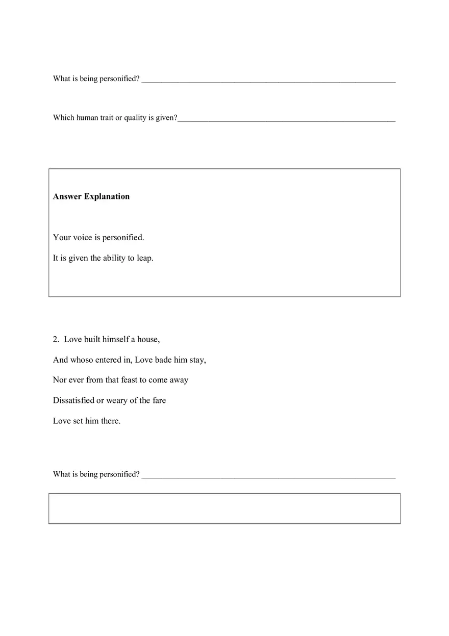 Personification Worksheet 6 - Page 2