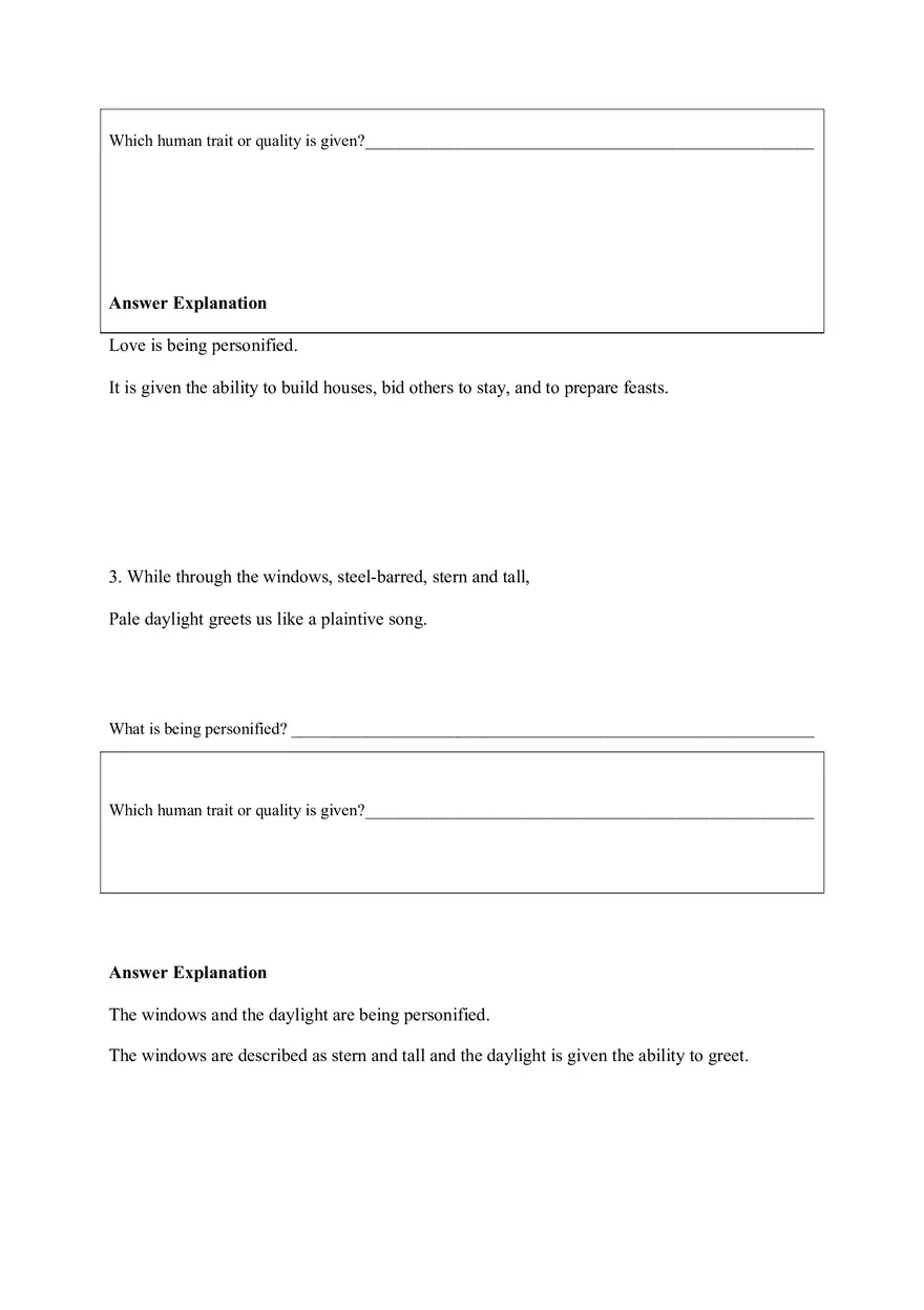 Personification Worksheet 6 - Page 3