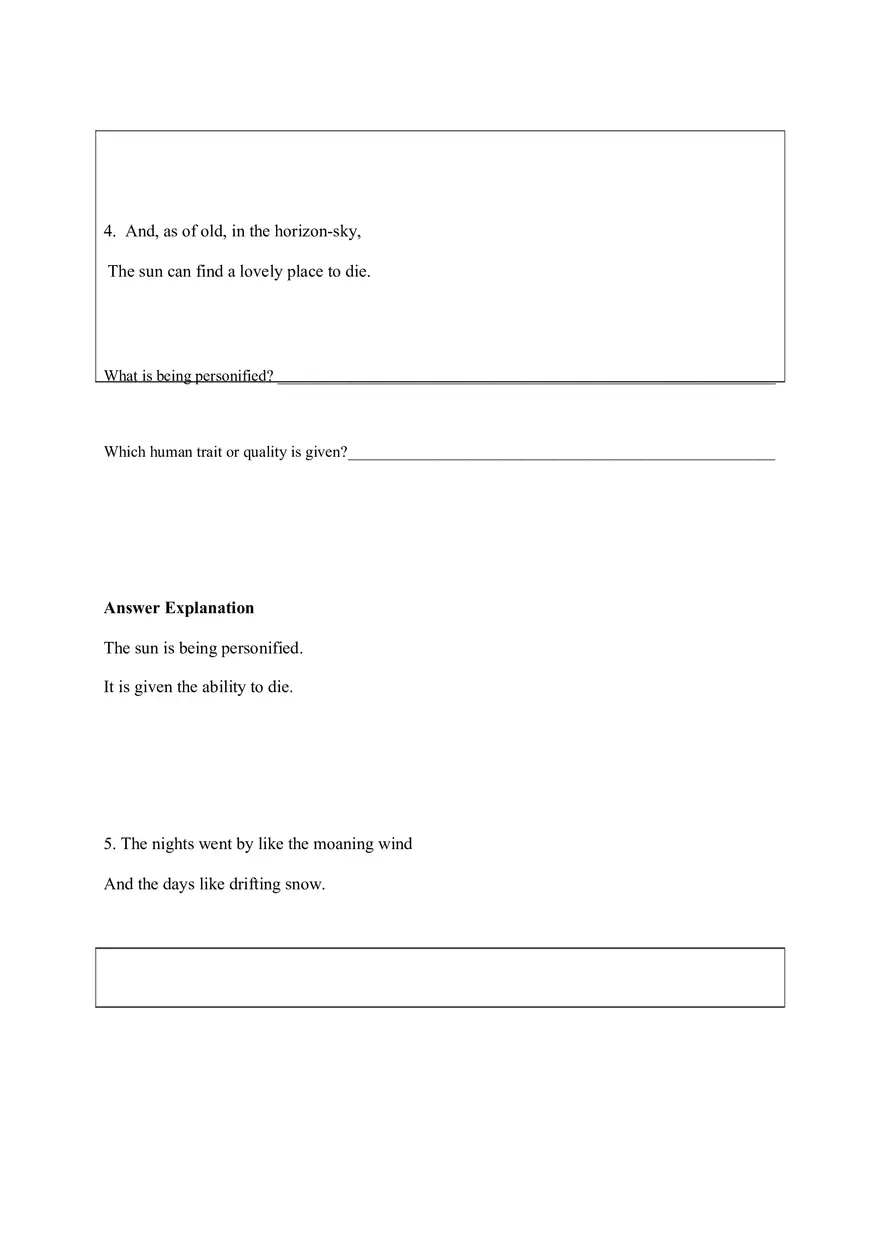 Personification Worksheet 6 - Page 4