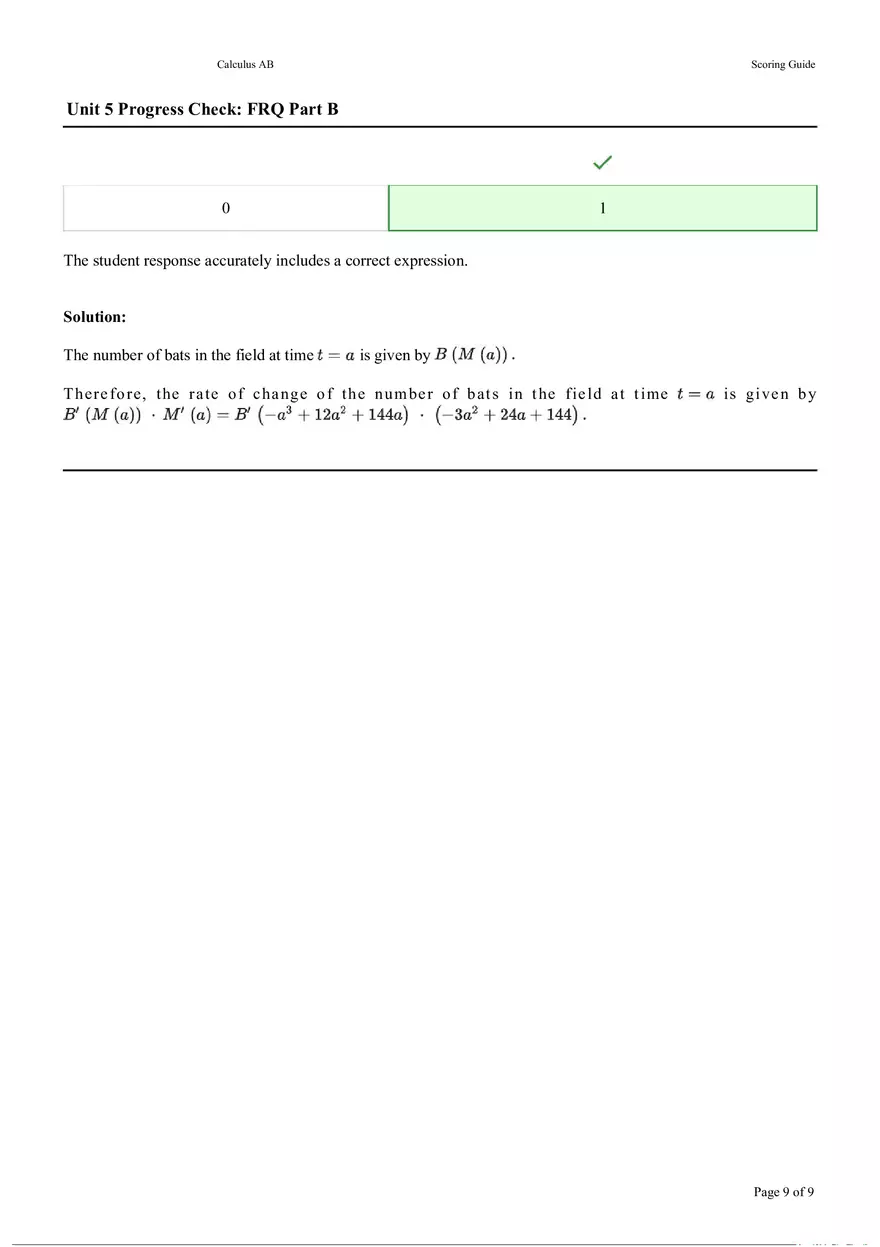 Unit 5 Progress Check FRQ Part B - Page 9