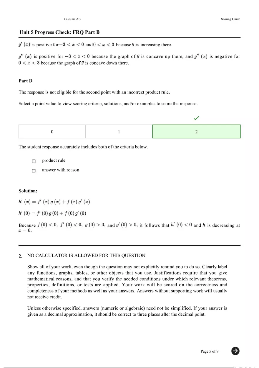 Unit 5 Progress Check FRQ Part B - Page 5