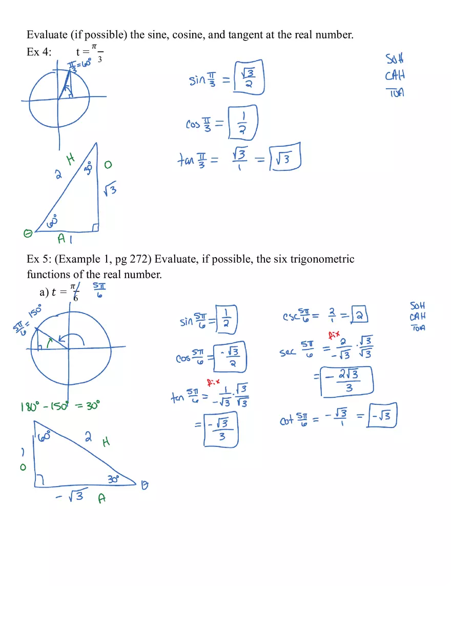 Precalculus Trigonometric Functions Answers - Page 9