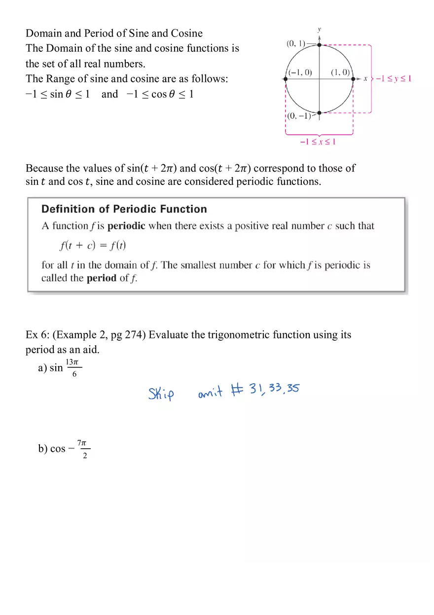 Precalculus Trigonometric Functions Answers - Page 11
