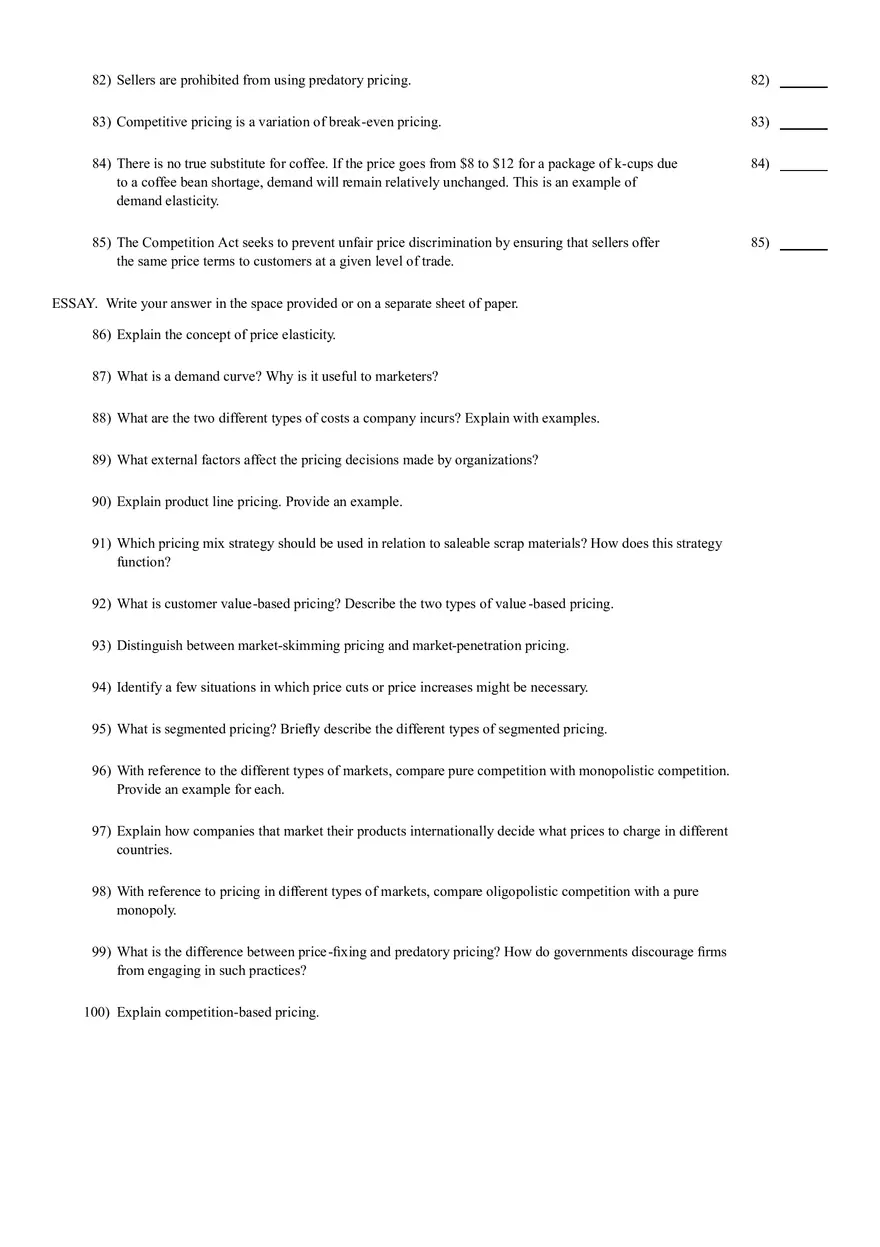 Test for Introduction to Marketing - Page 9