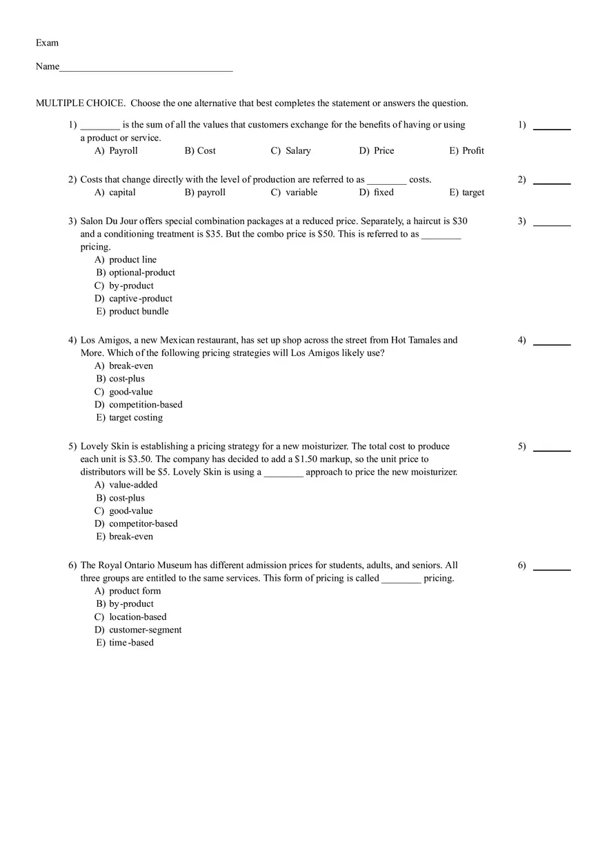 Test for Introduction to Marketing - Page 13