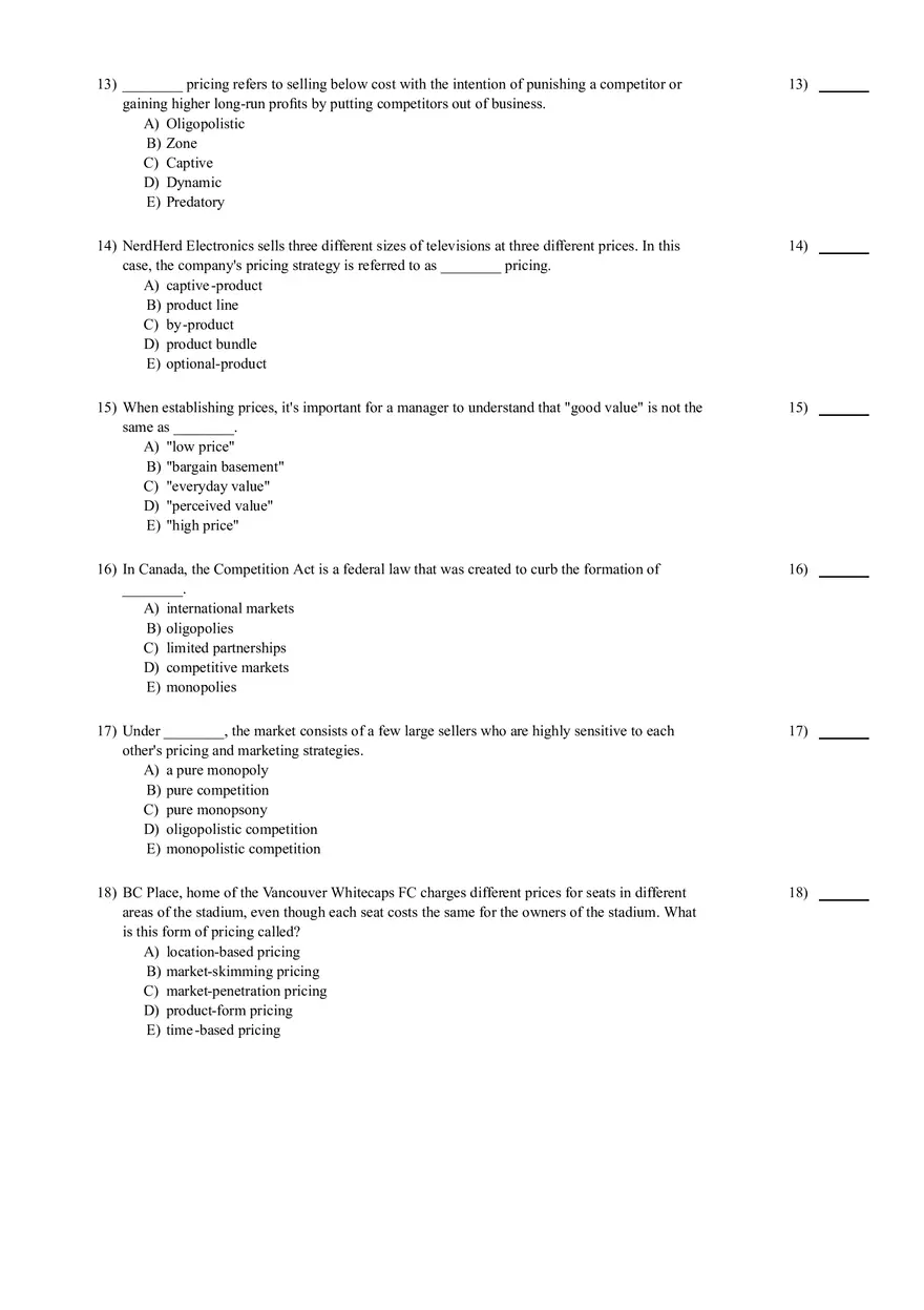 Test for Introduction to Marketing - Page 15