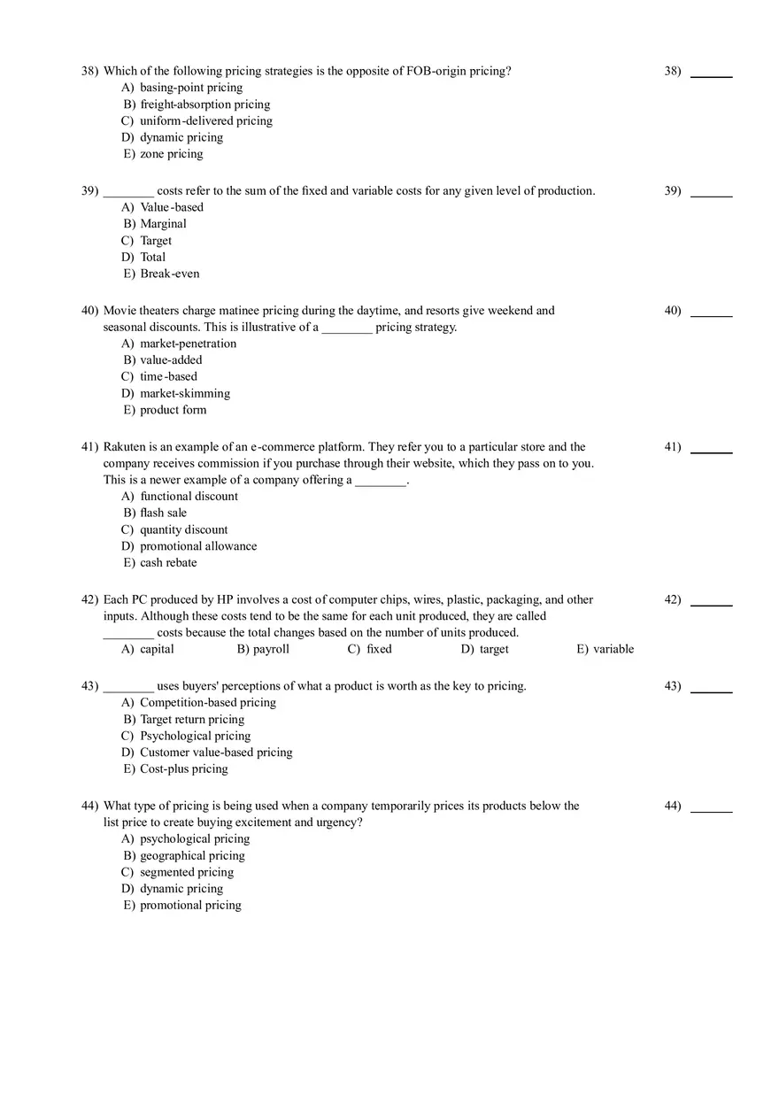 Test for Introduction to Marketing - Page 4